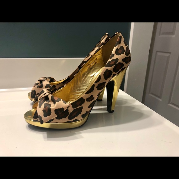 coach leopard print heels